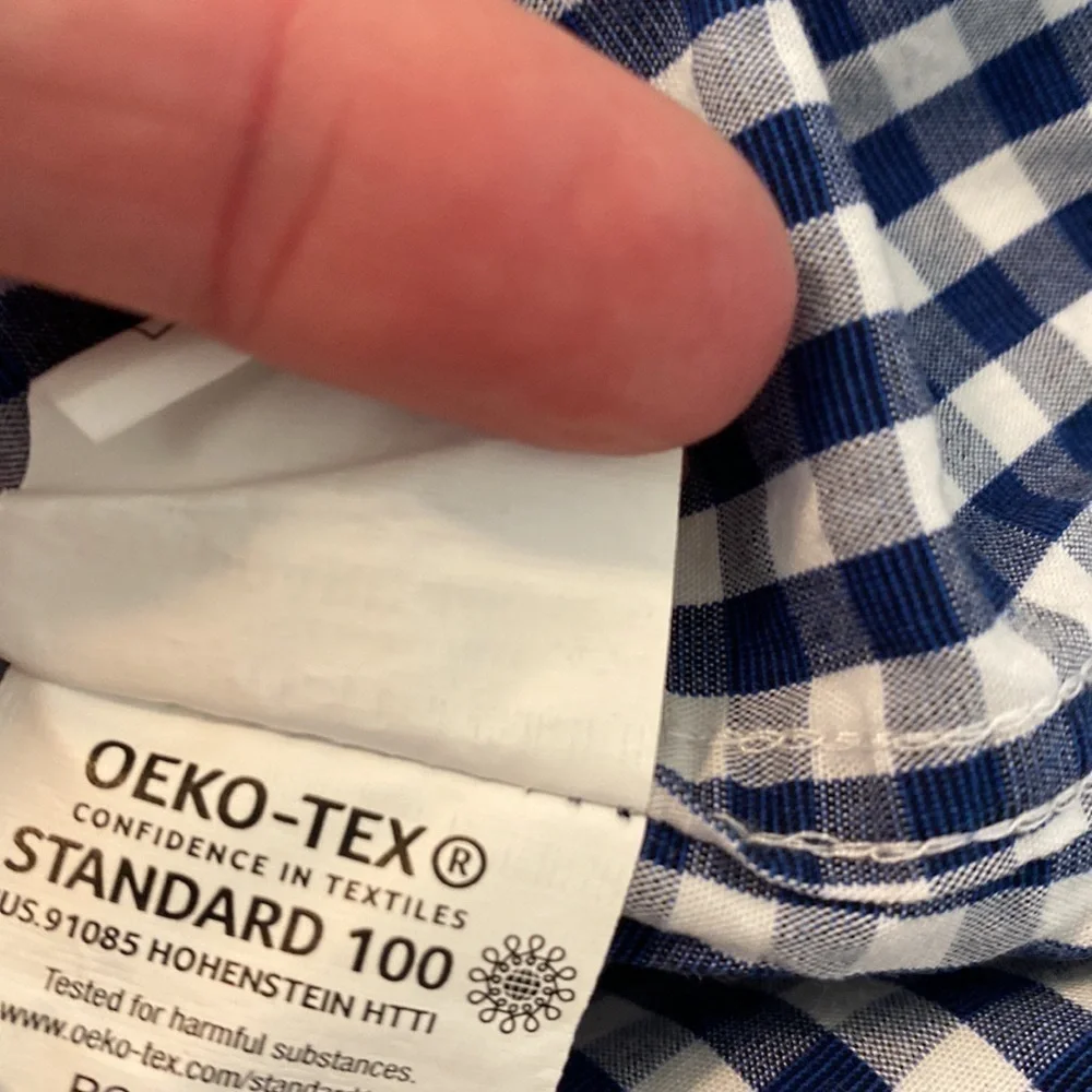 MICHAEL kors blue and white full collard button down slim fit size large